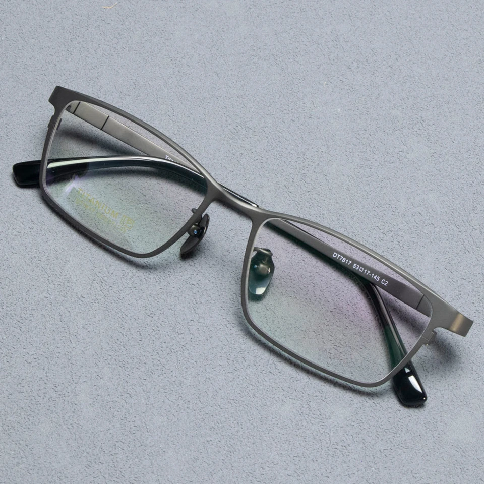 纯钛眼镜男士商务全框眼镜超轻纯钛近视可配度数防蓝光防辐射7817