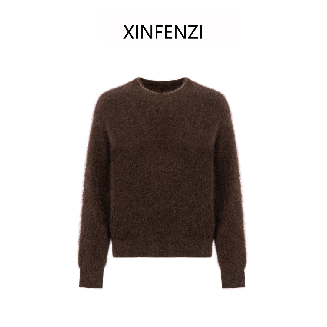 【暖宝宝】XINFENZI 超细100牦牛绒圆领套头毛衣 35851