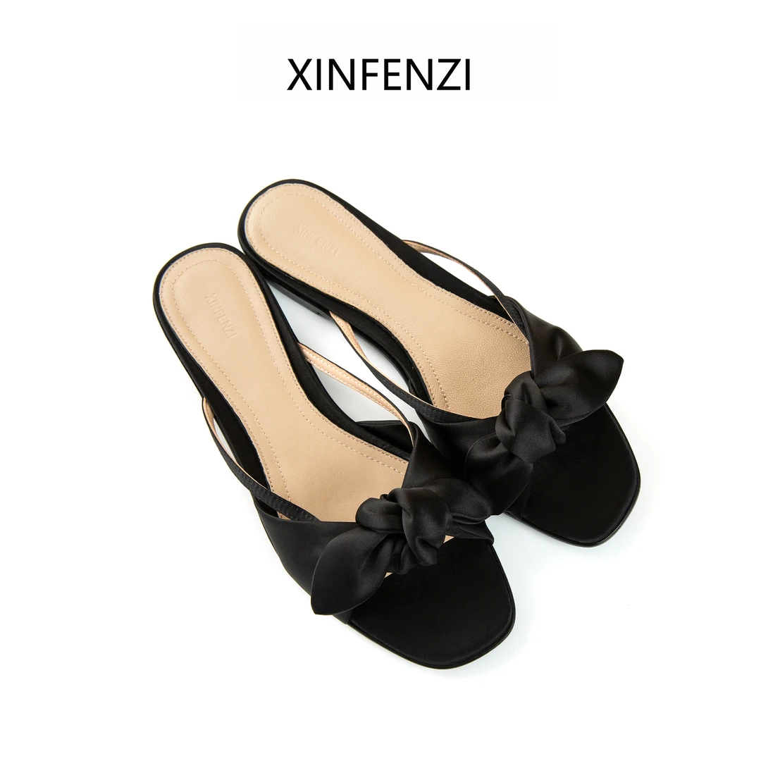 【少女时代】羊皮定制蝴蝶结穆勒鞋 PS22132