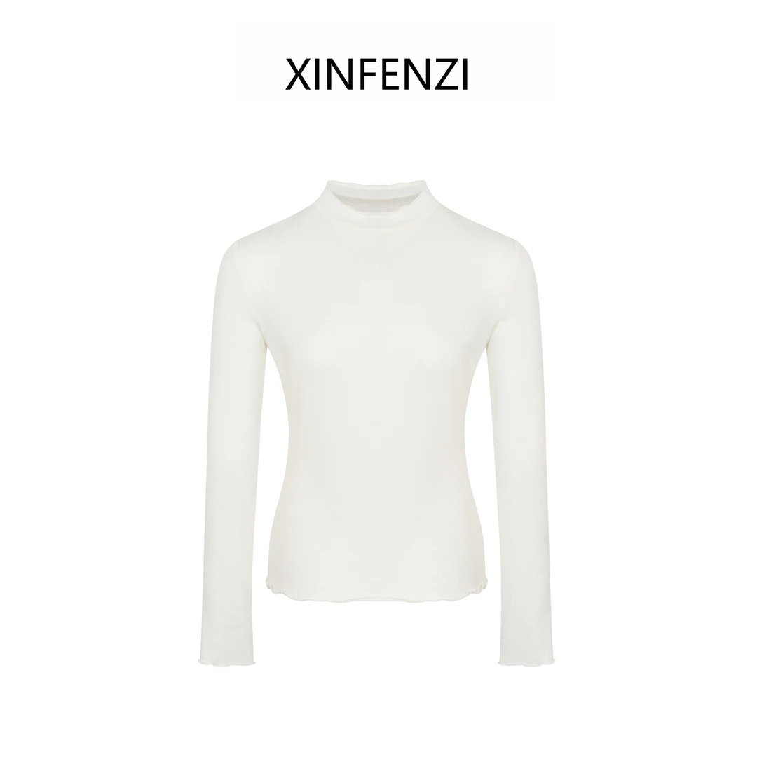 【绵柔】XINFENZI 亲肤舒适显瘦半高领打底衫 WS34528