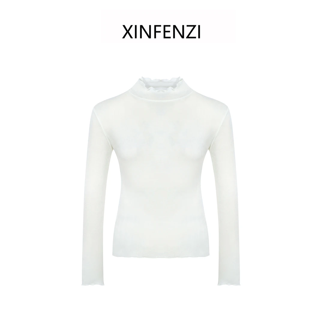 【云舒】XINFENZI 木耳边半高领打底 FS33837