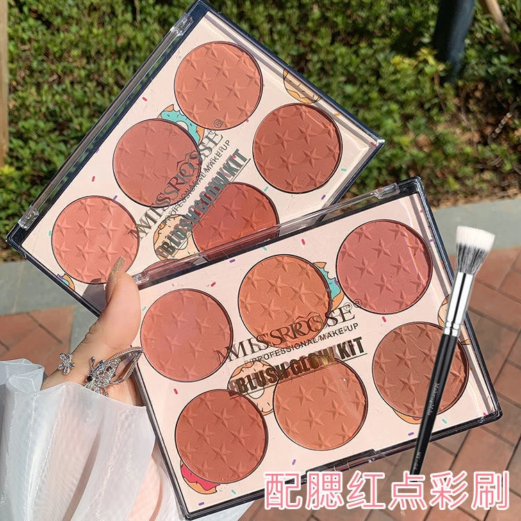 missrose六色腮红盘防水哑光珠光多色裸妆自然修容张凯毅推荐正品