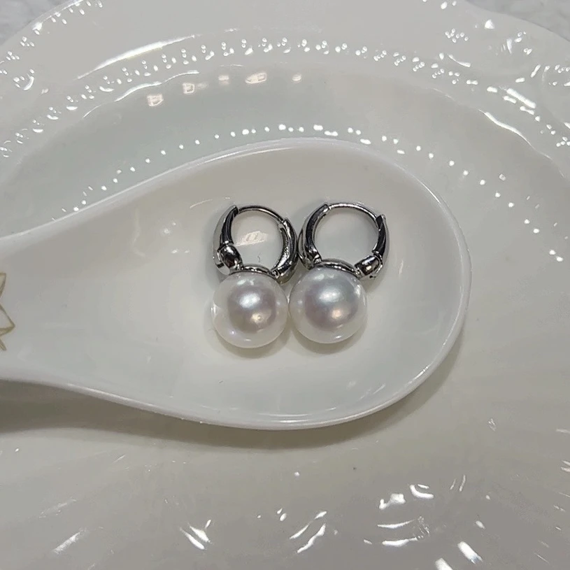 白珠水桶耳扣耳环
