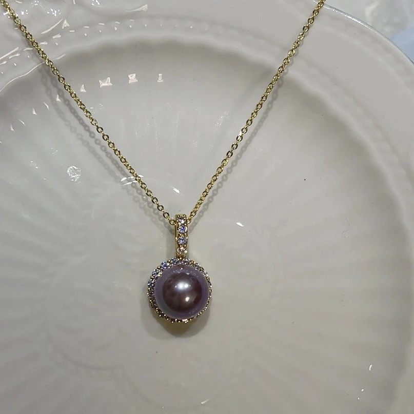 紫珠金色托太阳花万能扣头吊坠