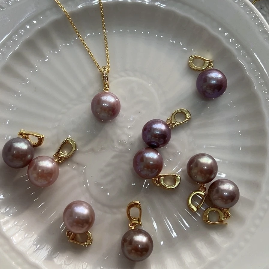 紫珠金色万能扣头吊坠