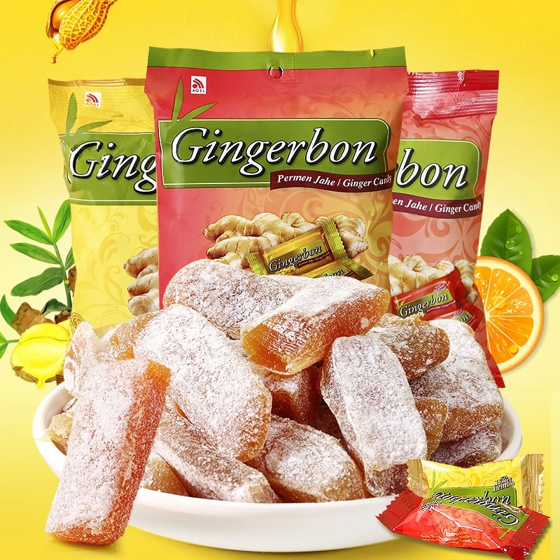 印尼进口Gingerbon津格伴姜糖125g*2袋小吃女神节零食糖果休闲糖