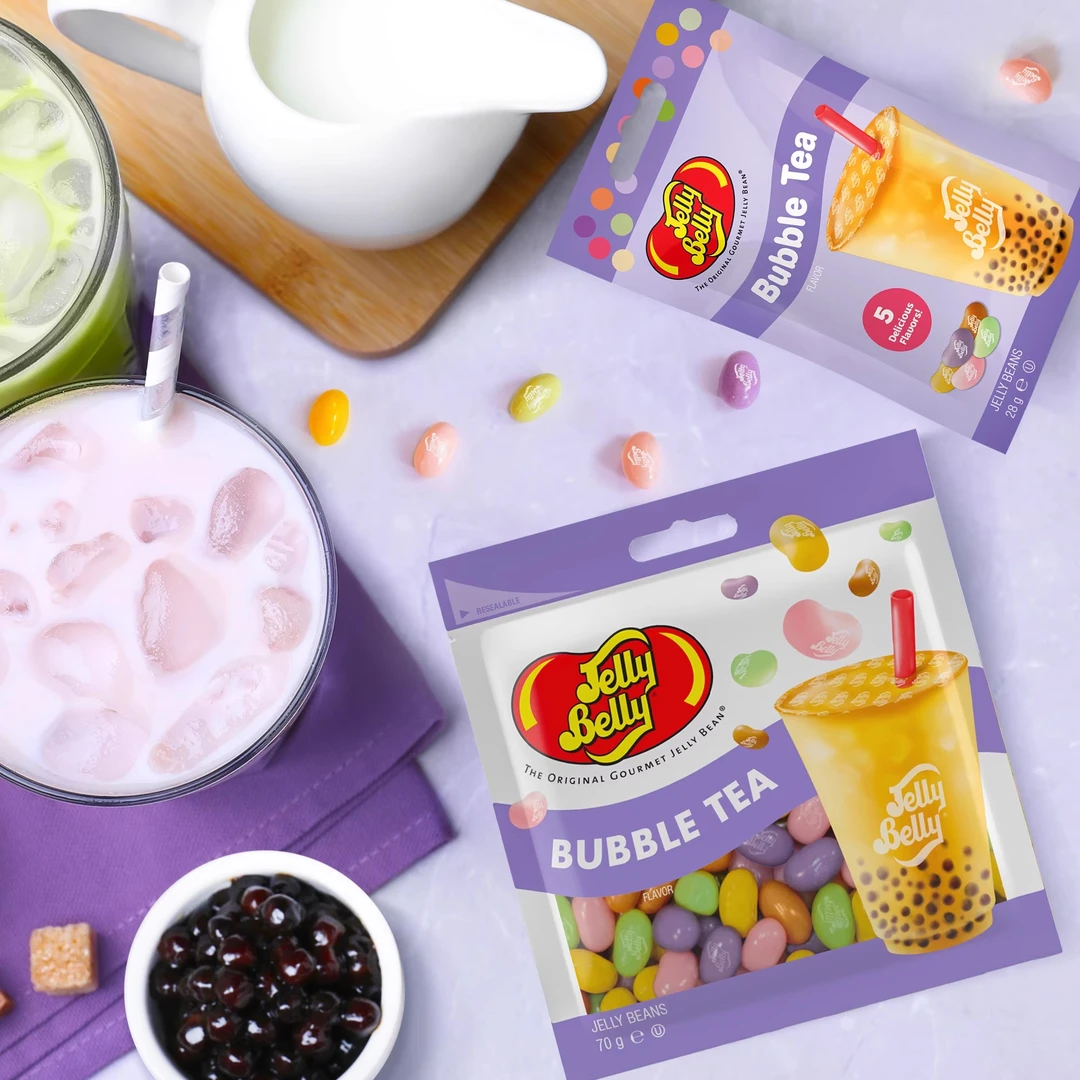 吉力贝JellyBelly水果糖豆袋装什锦奶茶口味糖果进口儿童解馋零食
