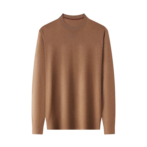 NT男士60支双股16G精纺纯色长袖圆领百搭保暖羊毛衫21120