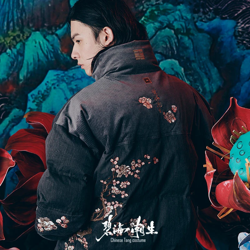 碧海潮生＜傲雪＞秋冬新款原创中国风国潮刺绣棉服外套