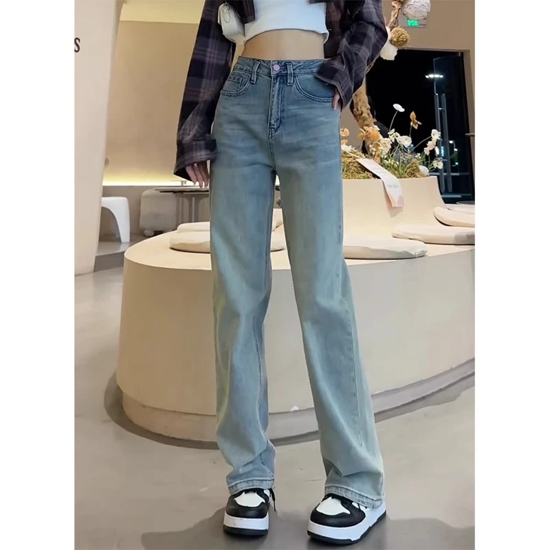 天丝阔腿牛仔裤女2025年新款爆款夏季薄款小个子高腰直筒裤子