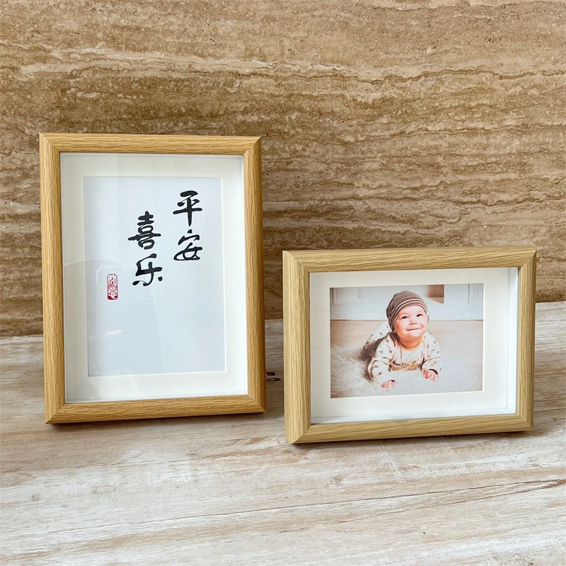 高级感木精致质立体中空创意相框摆台 678寸A4框摆件照片框架摆件