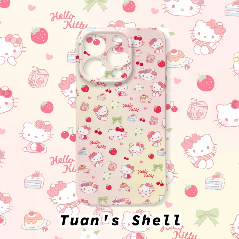 草莓KT猫菲林软壳适用苹果/华为/VIVO/OPPO小米可爱个性手机壳