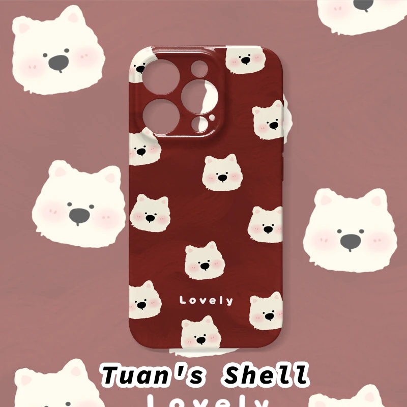 复古红小狗菲林软壳适用苹果/华为/VIVO/OPPO荣耀小米卡通手机壳