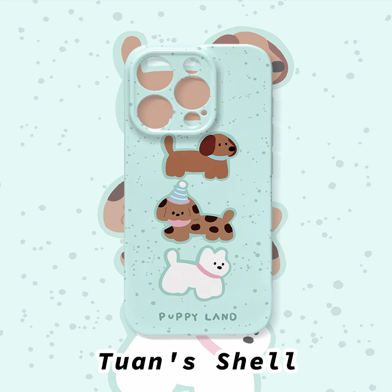 绿色斑点狗液态菲林软壳适用苹果/华为/VIVO/OPPO个性全包手机壳