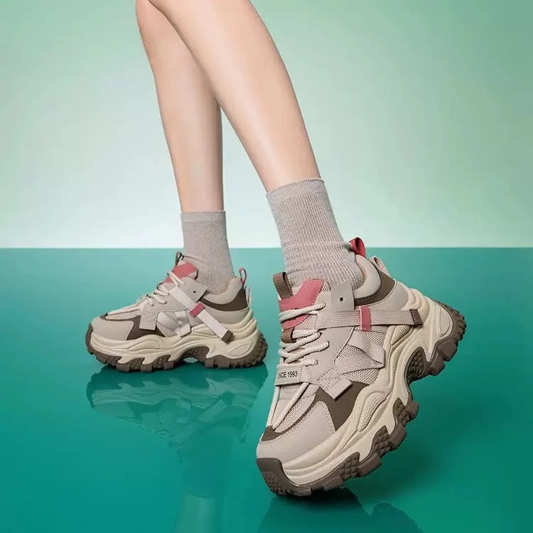 2024年新款百搭轻便显脚小休闲厚底增高老爹鞋女鞋ins风EC117-396