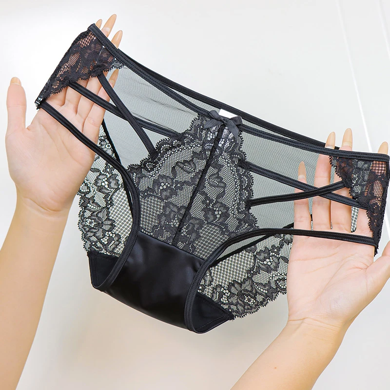 内裤女性感纯欲风细带时尚蕾丝薄透中低腰女士三角裤夏薄款