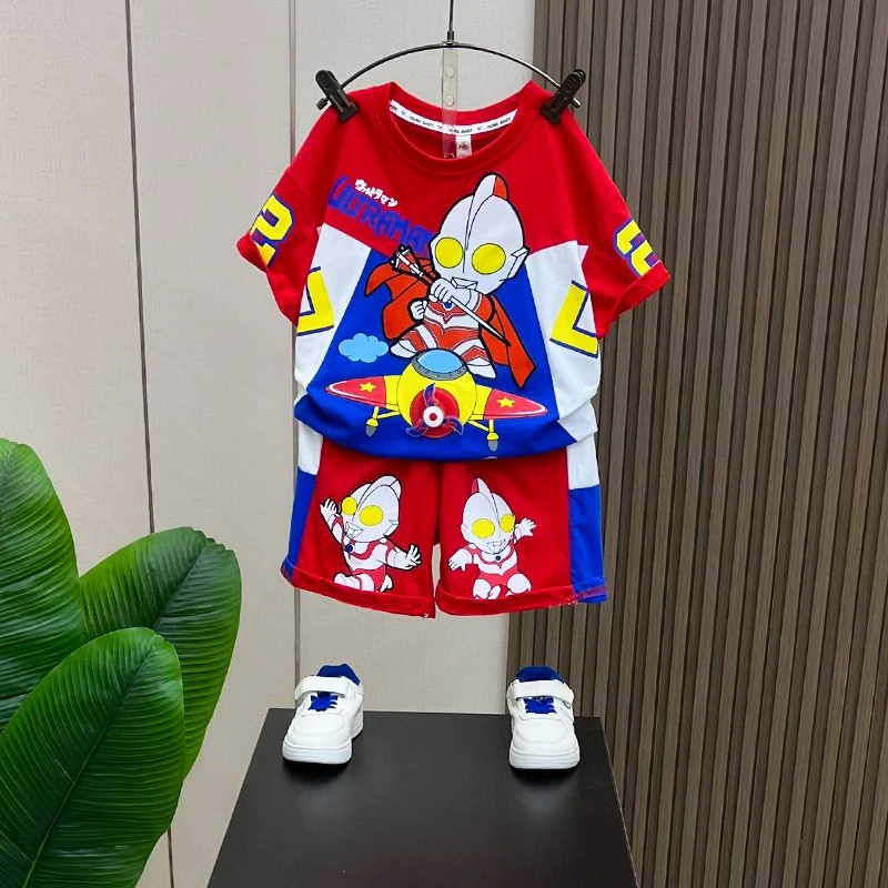 【2024夏新款】奥特曼男童夏装痞帅短袖衣服时髦两件套科学实验