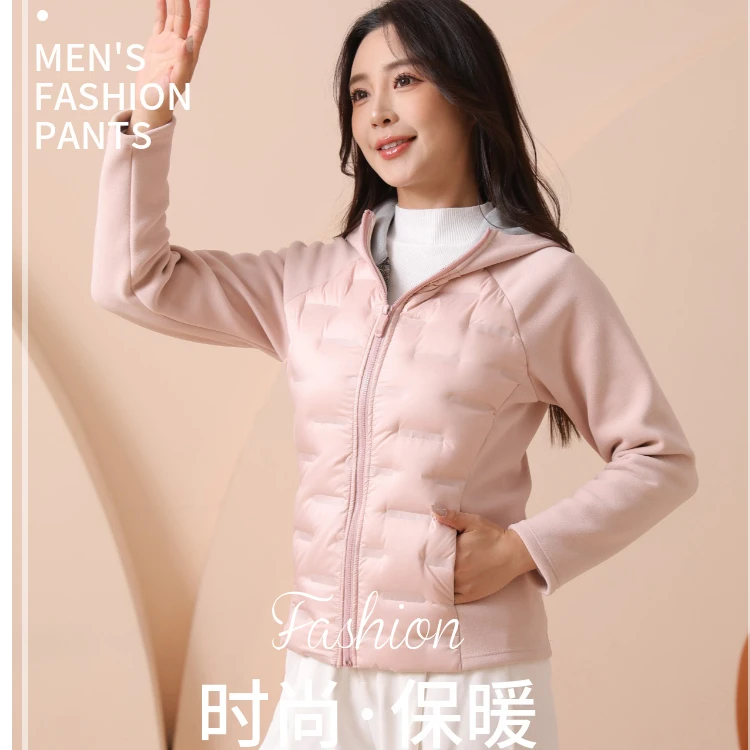 【W H】逾期款！黑金时尚连帽轻薄羽绒服女短款90白鸭绒外套3227-02