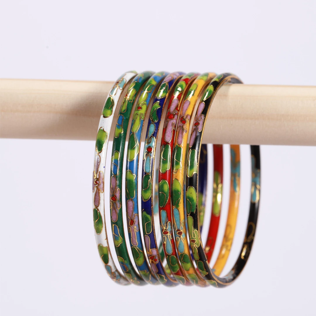 铜合金珐琅手镯 中国风 景泰蓝掐丝珐琅 七彩叮当镯d01