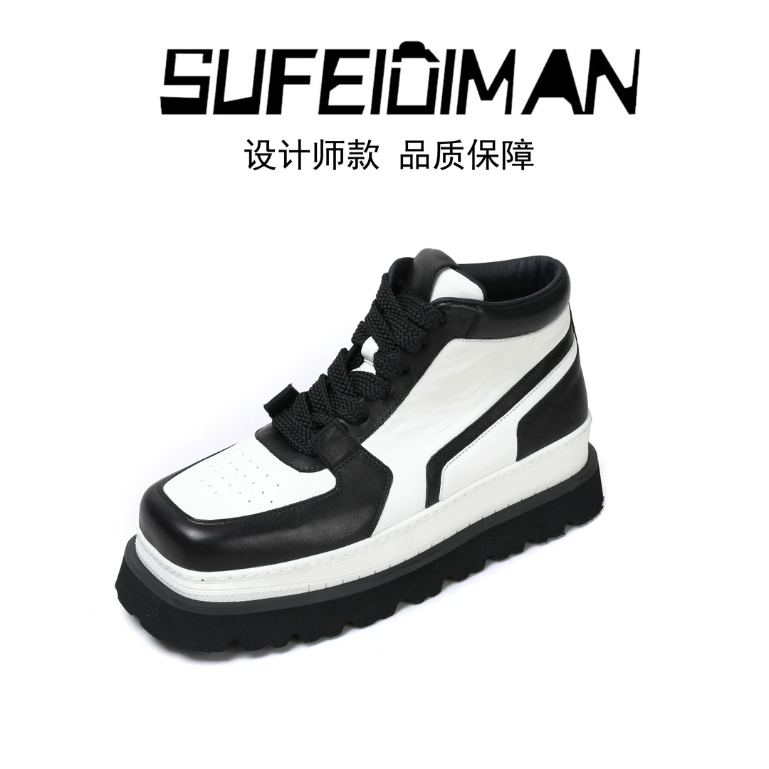 素菲迪缦男士秋冬鞋时尚百搭潮鞋厚底加绒设计师冬季鞋子秋季潮流
