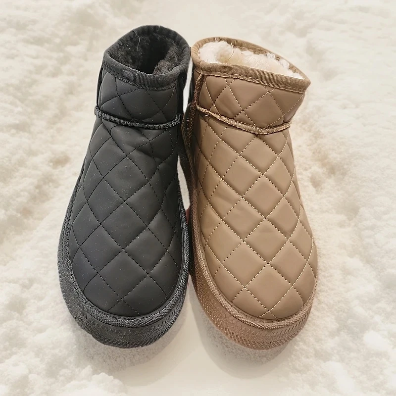 加绒加厚雪地靴女冬季保暖防水短靴舒适百搭清仓处理