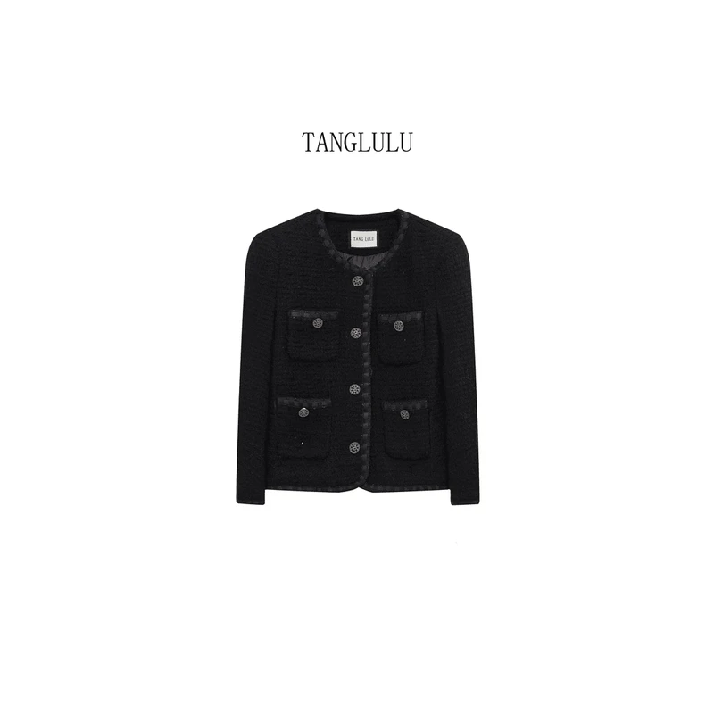 【黑金罗马】（90国标羽绒服）粗花呢2023新款冬季法式显瘦小香风外