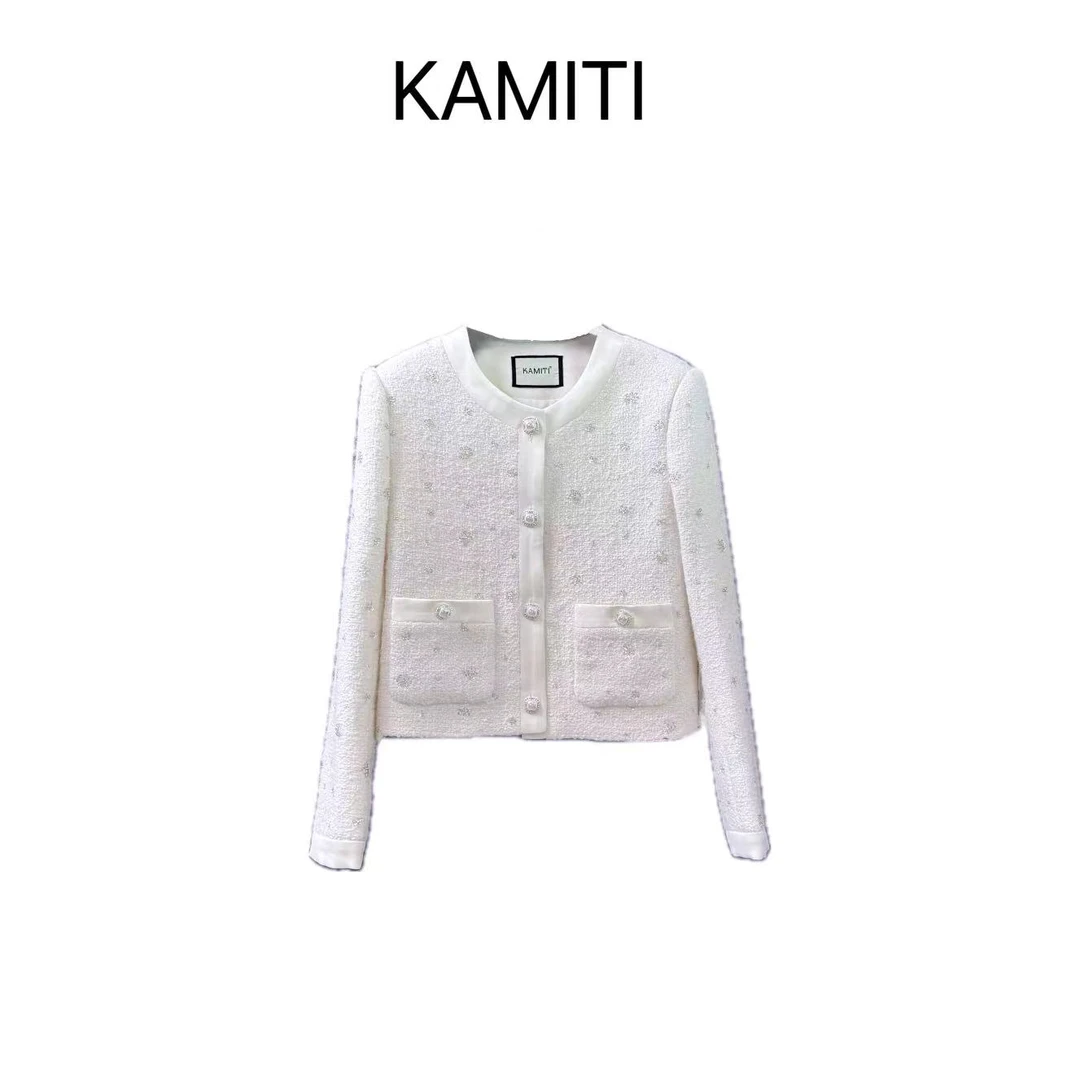 【白富美】2024秋季重工设计师轻奢名媛气质短款反季小香风外套