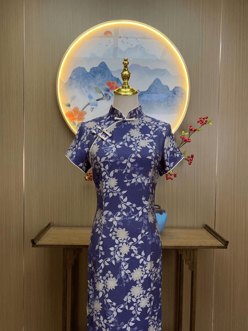 素问 日常气质文艺国风复古优雅长款旗袍