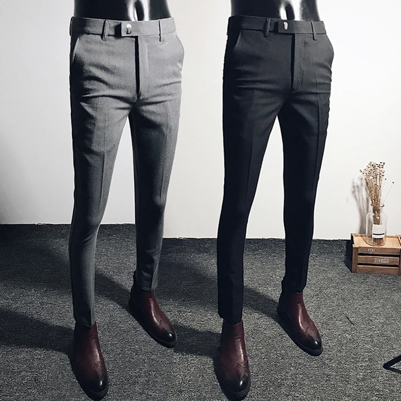 九分裤男修身小脚垂感西裤秋季痞帅裤子韩版潮流百搭西装休闲长裤