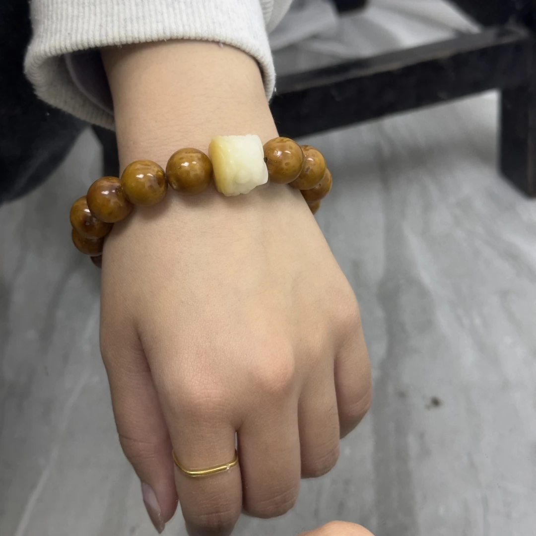 精挑天然紫金鼠单圈搭配菩提渐变醒狮单圈佛珠念珠文玩好物