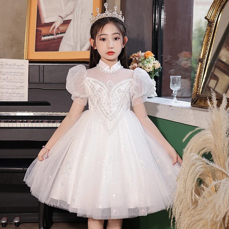 女童轻奢钢琴演出服儿童生日礼服公主裙女孩裙子主持人花童婚礼裙