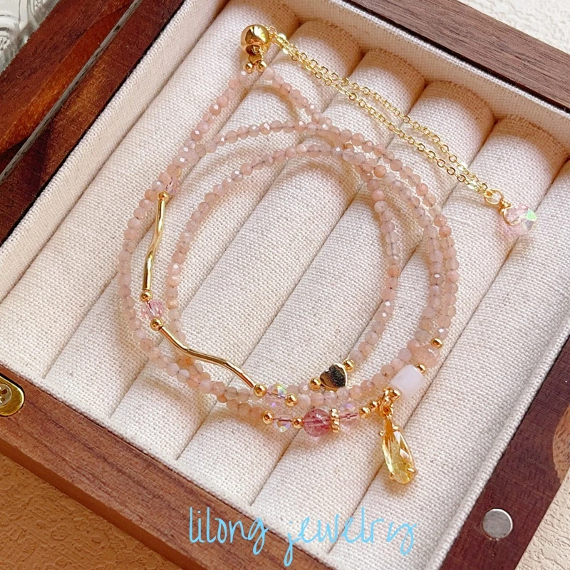 铜合金手链 LK121法式轻奢气质手链女款小米珠新中式仙女简约手串