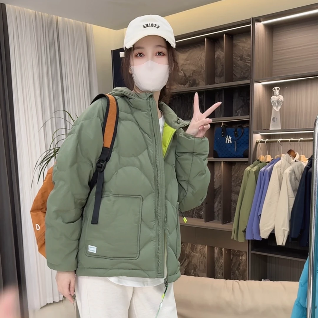 户外五防冲锋衣连帽羽绒服 轻量保暖葫芦格纯色羽绒外套男女同款