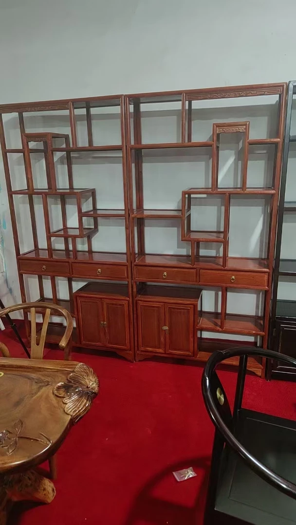 榆木博古架花梨色