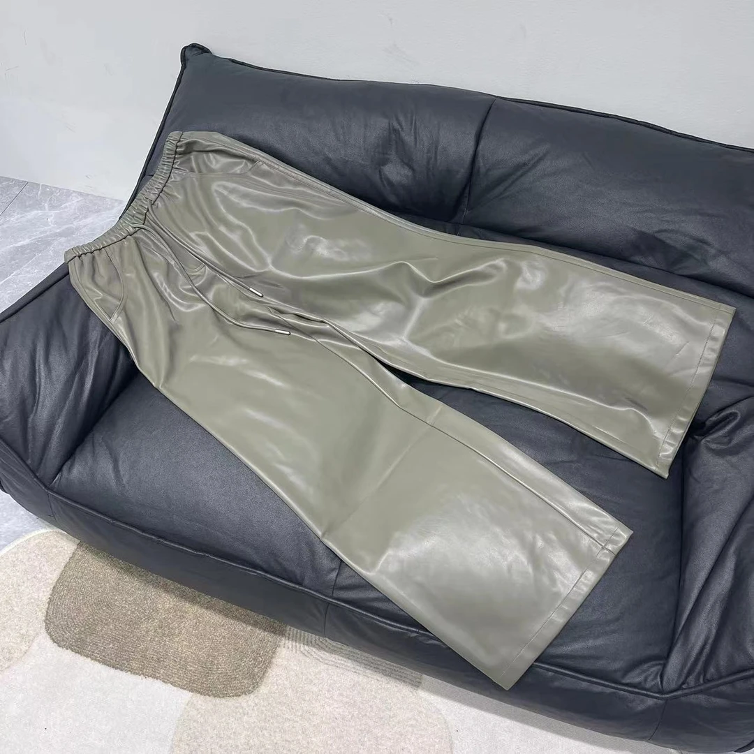 【晨浠定制】 新款时尚百搭休闲皮裤7351