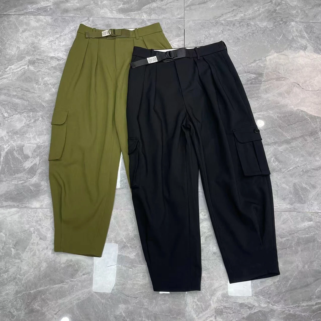 【晨浠定制】新款时尚气质显瘦工装束腿裤子两色8243