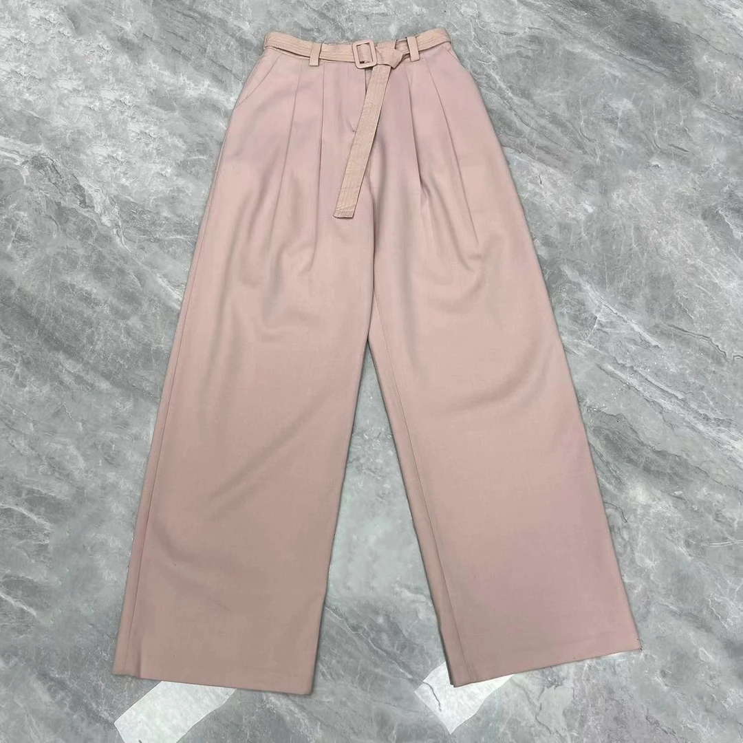 【晨浠定制】新款时尚气质显瘦休闲裤粉色7211