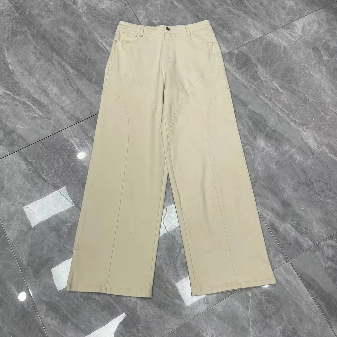 【晨浠定制】新款时尚百搭阔腿牛仔裤三色8340