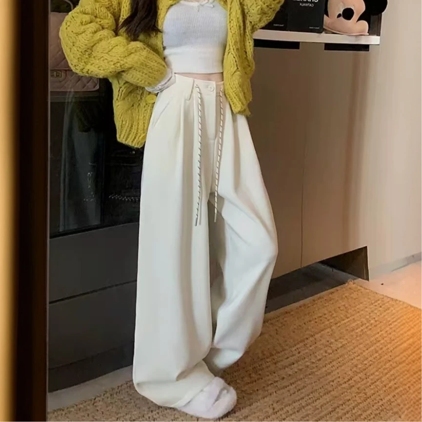 【晨浠定制】 新款时尚百搭抽绳休闲羊毛裤022