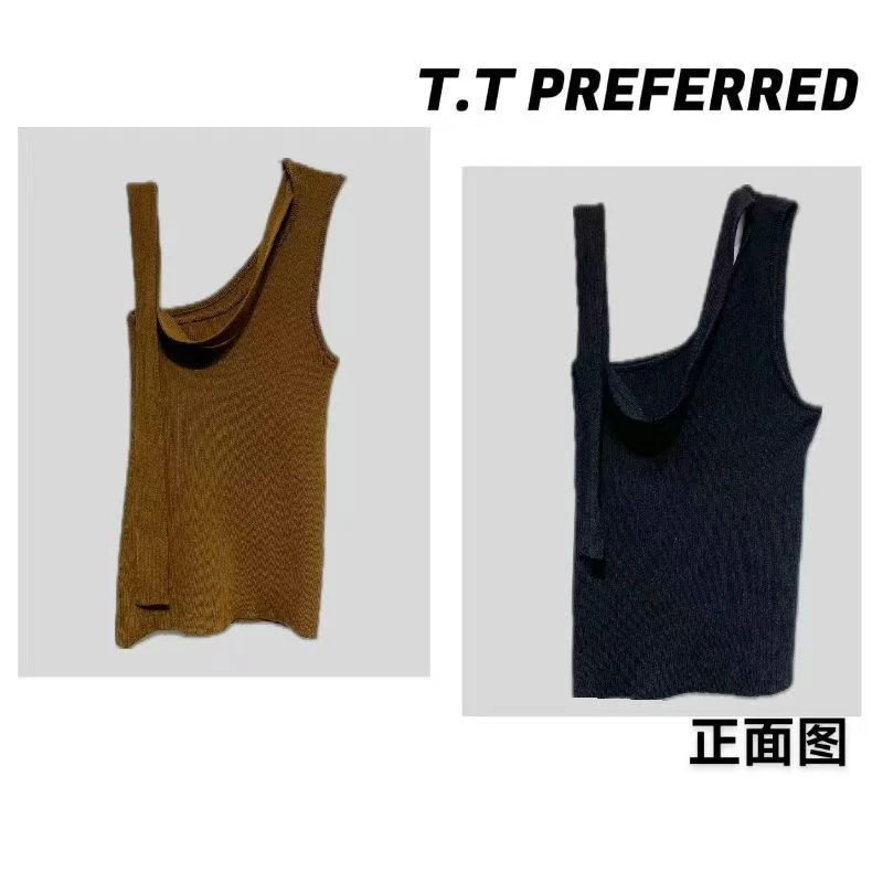 【T.T】2024秋季新款设计感小众高级感气质显瘦无袖背心B-001