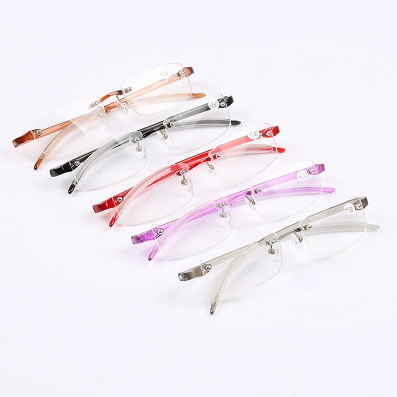 超轻老花镜男女无框记忆架老花眼镜弹性超轻镜架高清加硬树脂镜片