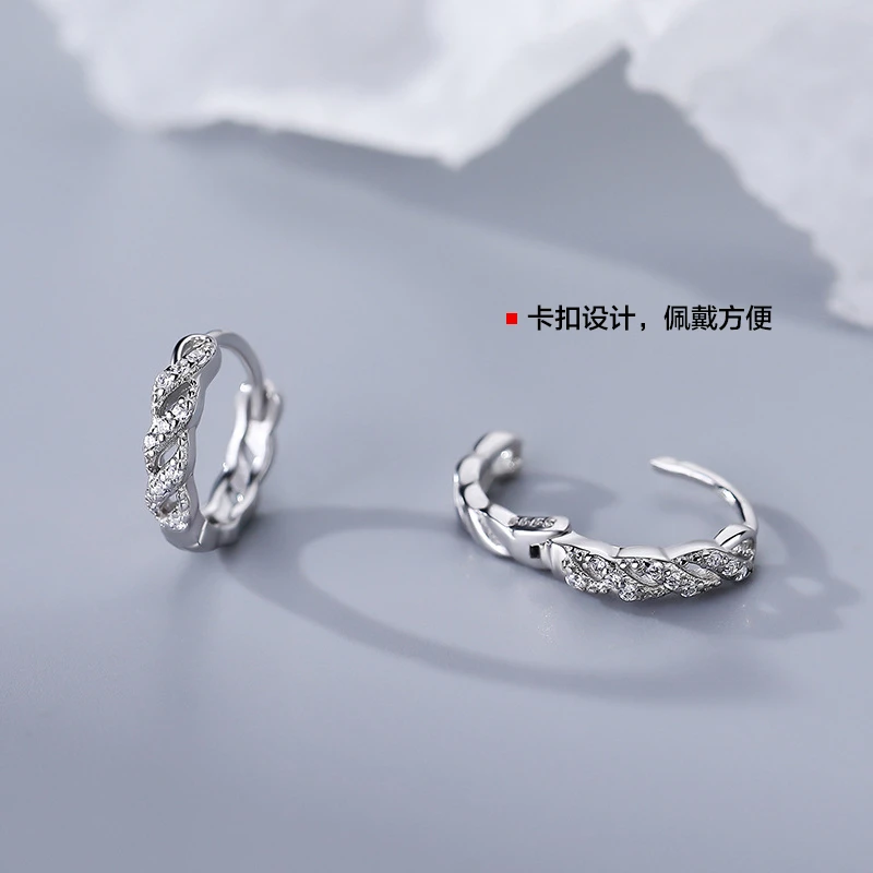 足银耳饰 999足银环绕耳扣小众设计高级耳环圈2025年新款气质小巧