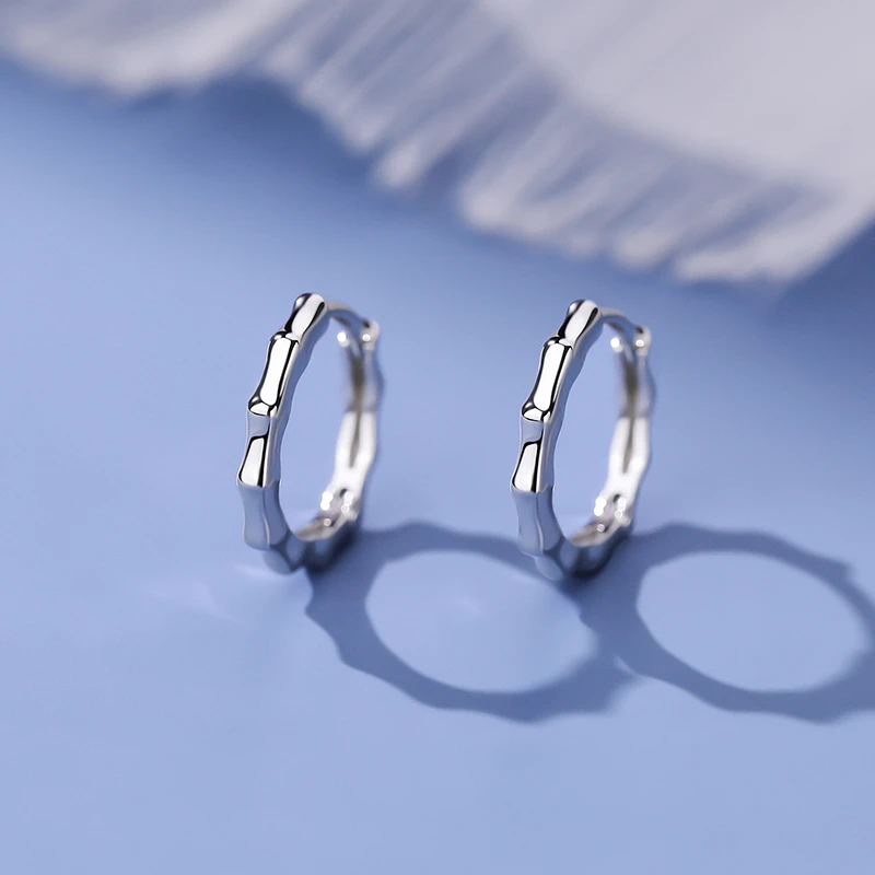 925银耳饰 S925纯银竹节耳扣女精致小众设计感耳环2024年新款