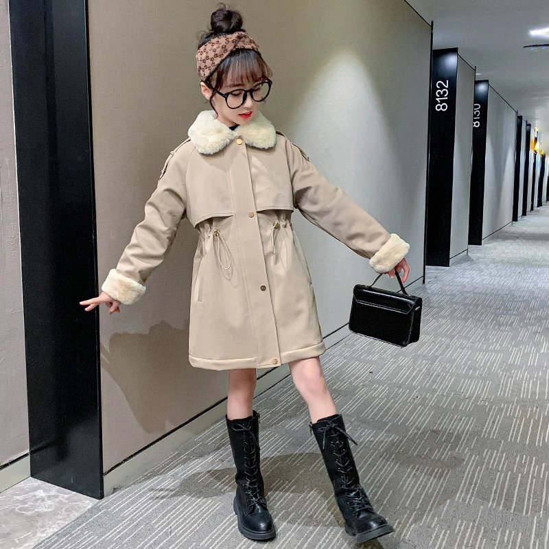 【现货·110cm-120cm】女童加绒加厚外套大童冬装洋气派克服DWT6062