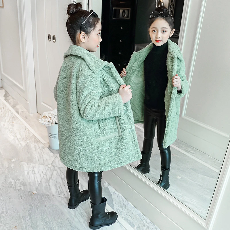 【现货·110cm-120cm】女童冬装洋气大童冬季加绒毛毛外套 DWT4779