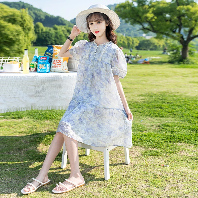【现货】女童裙子夏装中大童儿童夏季洋气连衣裙小清新气质XQZ8303