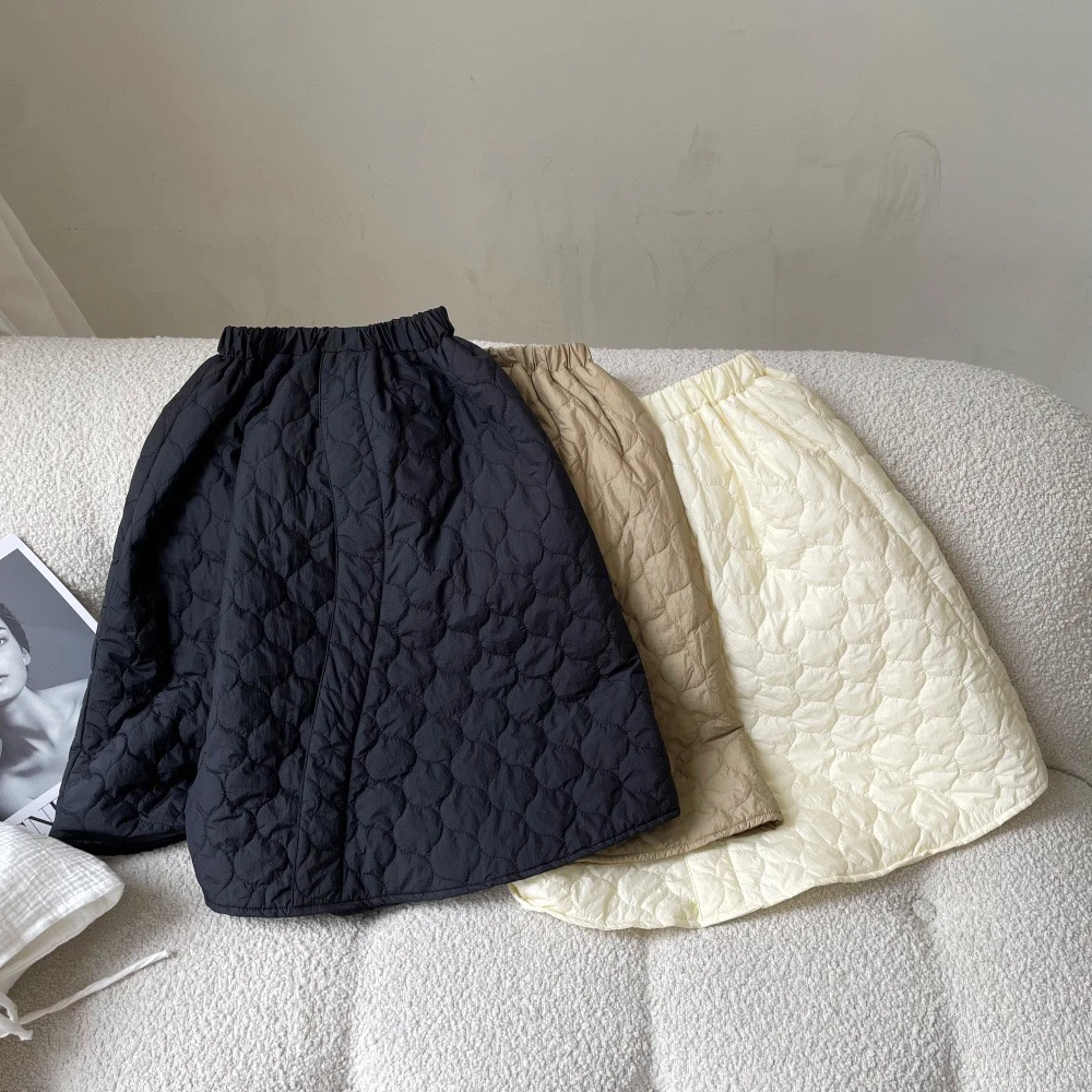 韩版儿童裙子女童冬季女童纯色半身裙