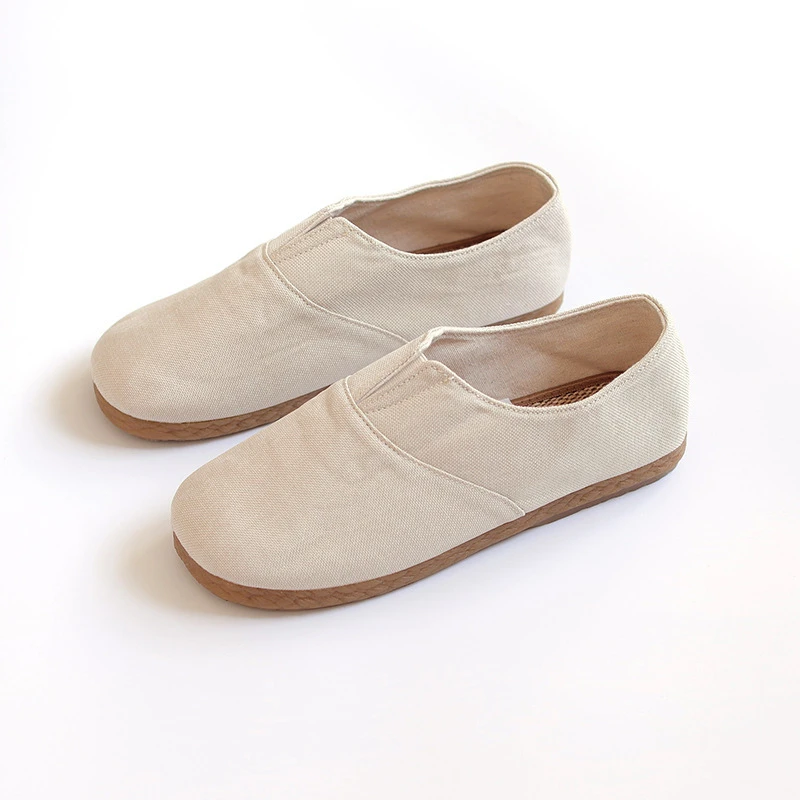 夏季中国风男鞋子亚麻布鞋透气唐装老北京棉麻休闲鞋一脚蹬懒人鞋