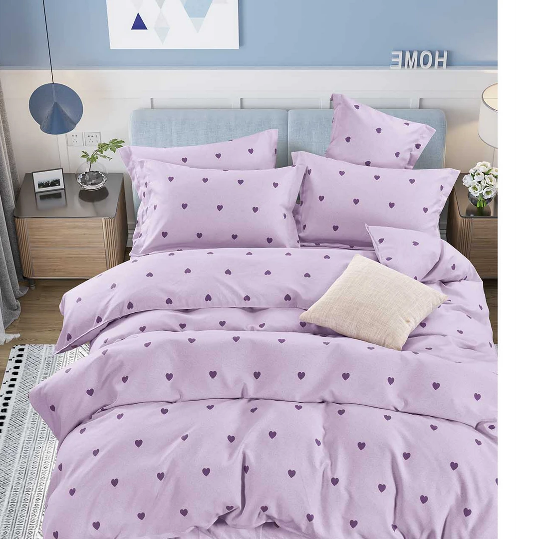 紫爱心四件套软亲肤四季可用