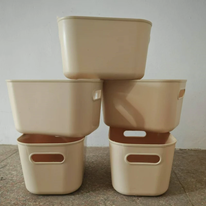 ST【五个装无盖】收纳盒提手客厅纯色学生宿舍浴室储物盒家用整理盒